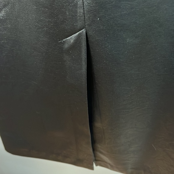 𝅺lana Lee Maxi Skirt Sz 10 Satin Glossy Blk Lined - Picture 5 of 10